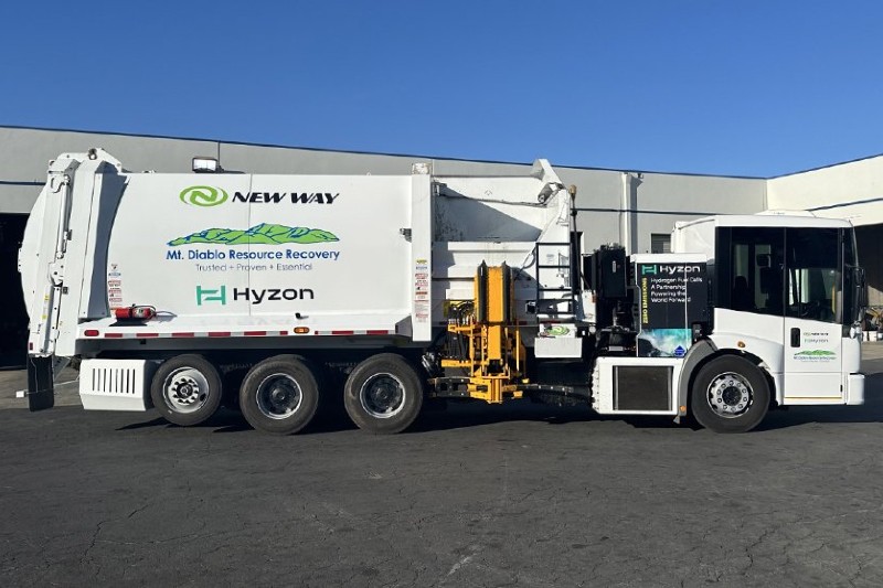 hyzon h2 lkw fcev muellauto usa 2024