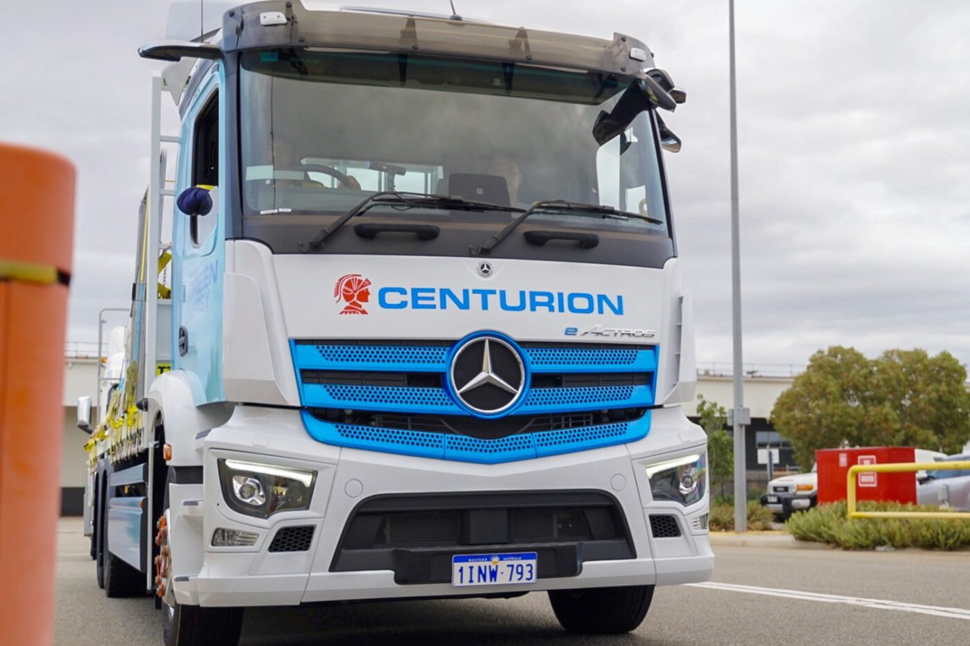 A photograph of a Centurion-owned Mercedes eActros 300